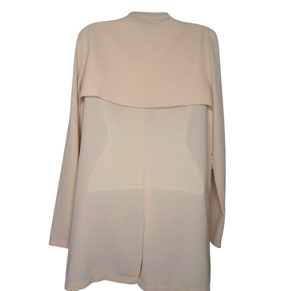 Forever 21 Contemporary Beige Open Front Waterfall Jacket Womens M Modern Design - Picture 6 of 8